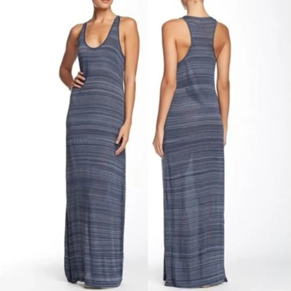 Vince Heather Blue Racerback Space Dye Maxi Dress - Picture 1 of 8